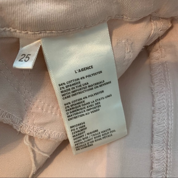 L'AGENCE Jeans Margot High Rise Skinny Gold Foil Skinny Pants 25 NWT - Picture 4 of 11